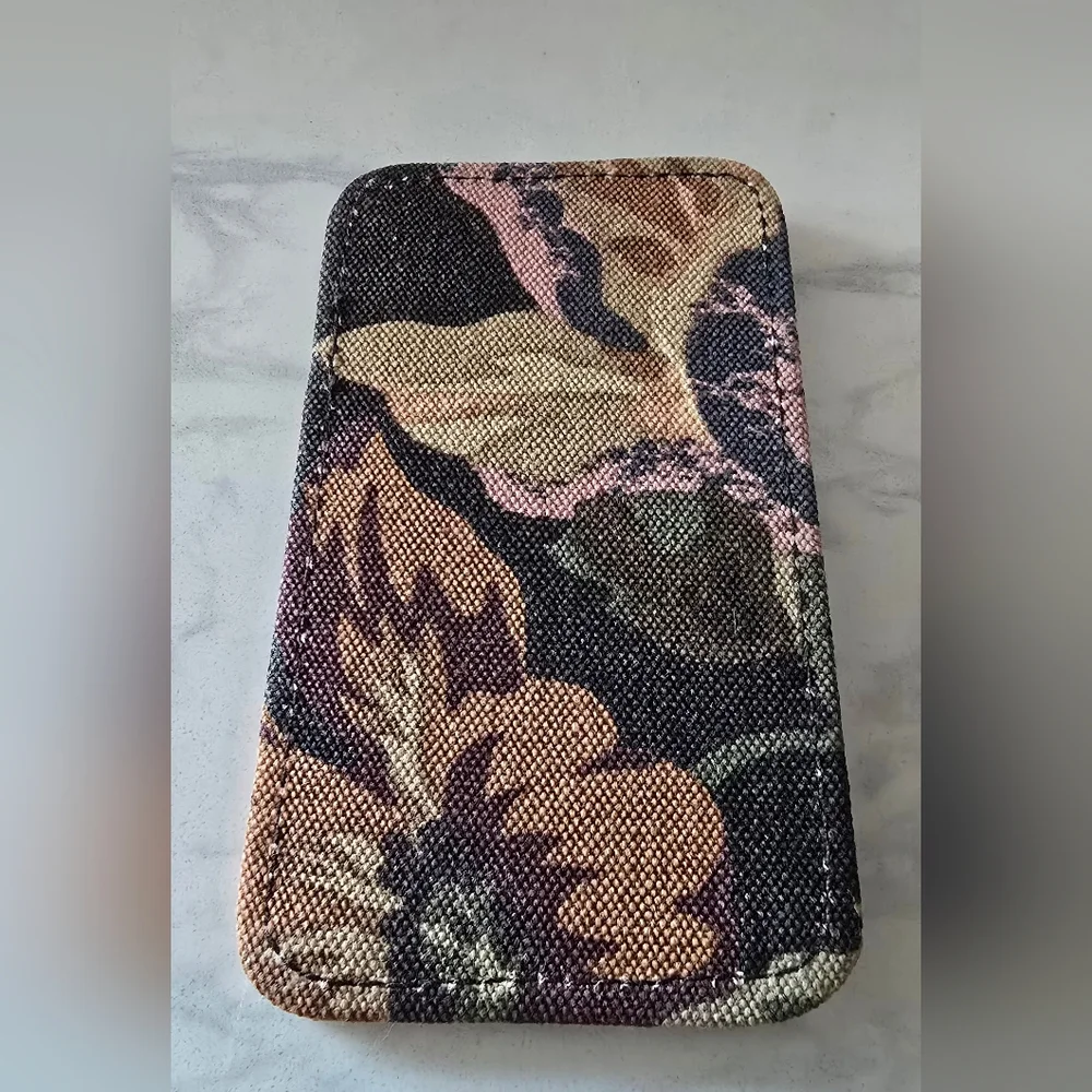 Vtg Avon Autumn Rose Floral‎ Houndstooth Canvas Bamboo Makeup Bag Accessory Set